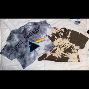 Two Tie-Dye Cropped T-Shirts - Pink Floyd